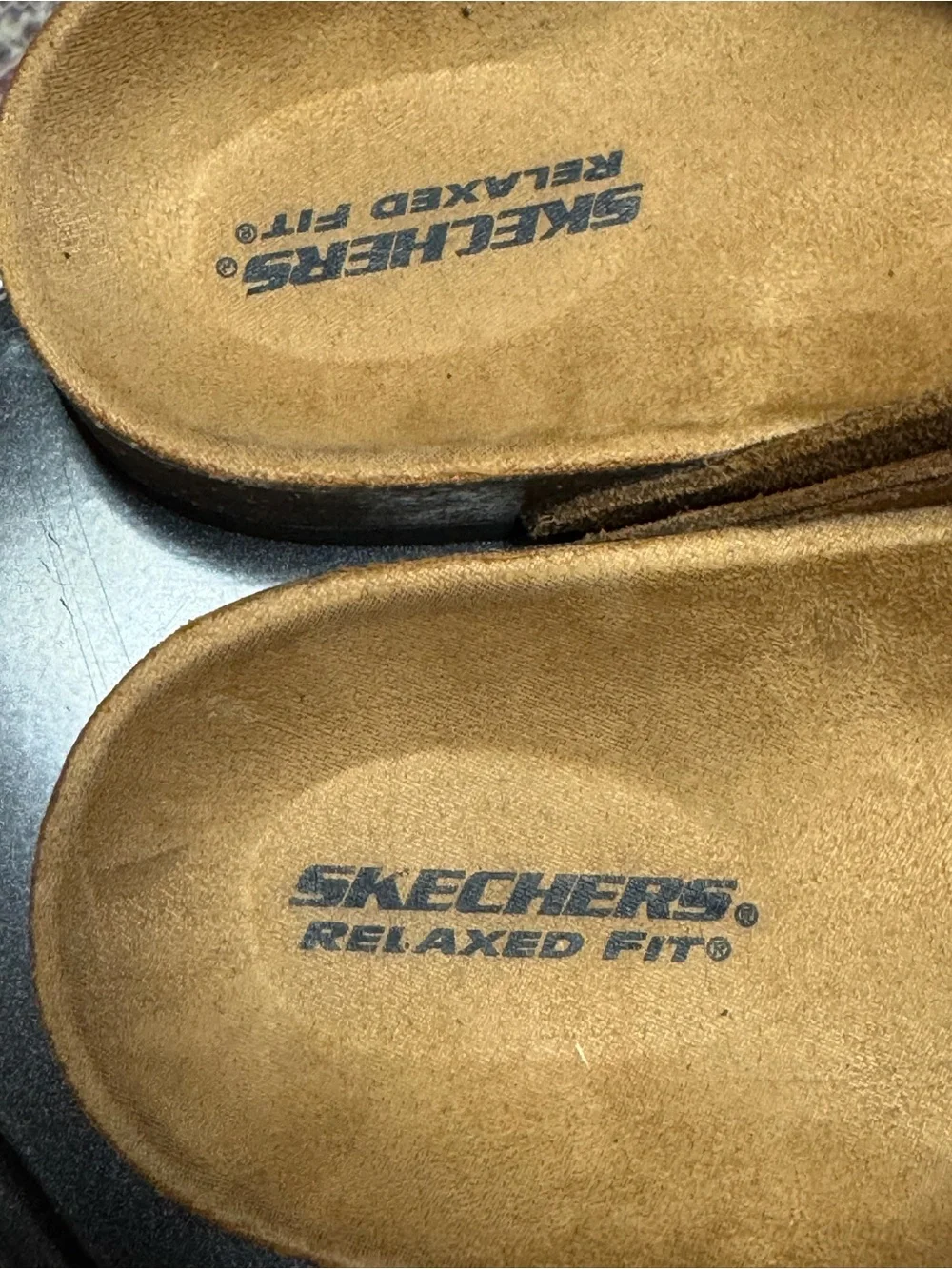 Skechers Relaxed Fit Brown Suede Double-Buckle Slide Sandals Y2K Unisex Size 12